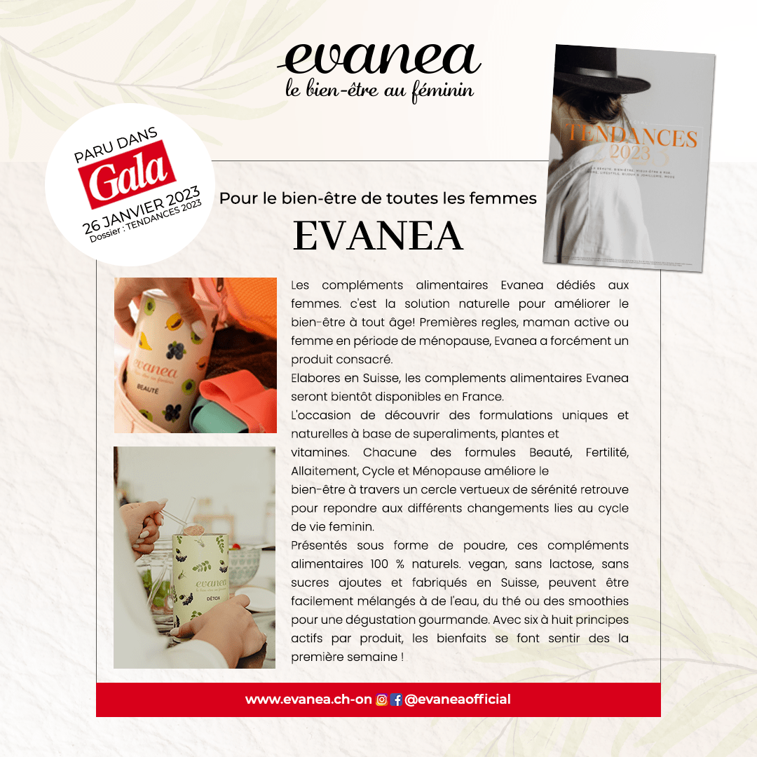 Les produits EVANEA dans les tendances 2023 du magazine GALA